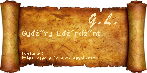 Győry Lóránt névjegykártya
